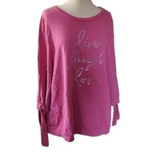 Livi Active Pink Sweatshirt with Silver "Live, Laugh, Love" - 18/20